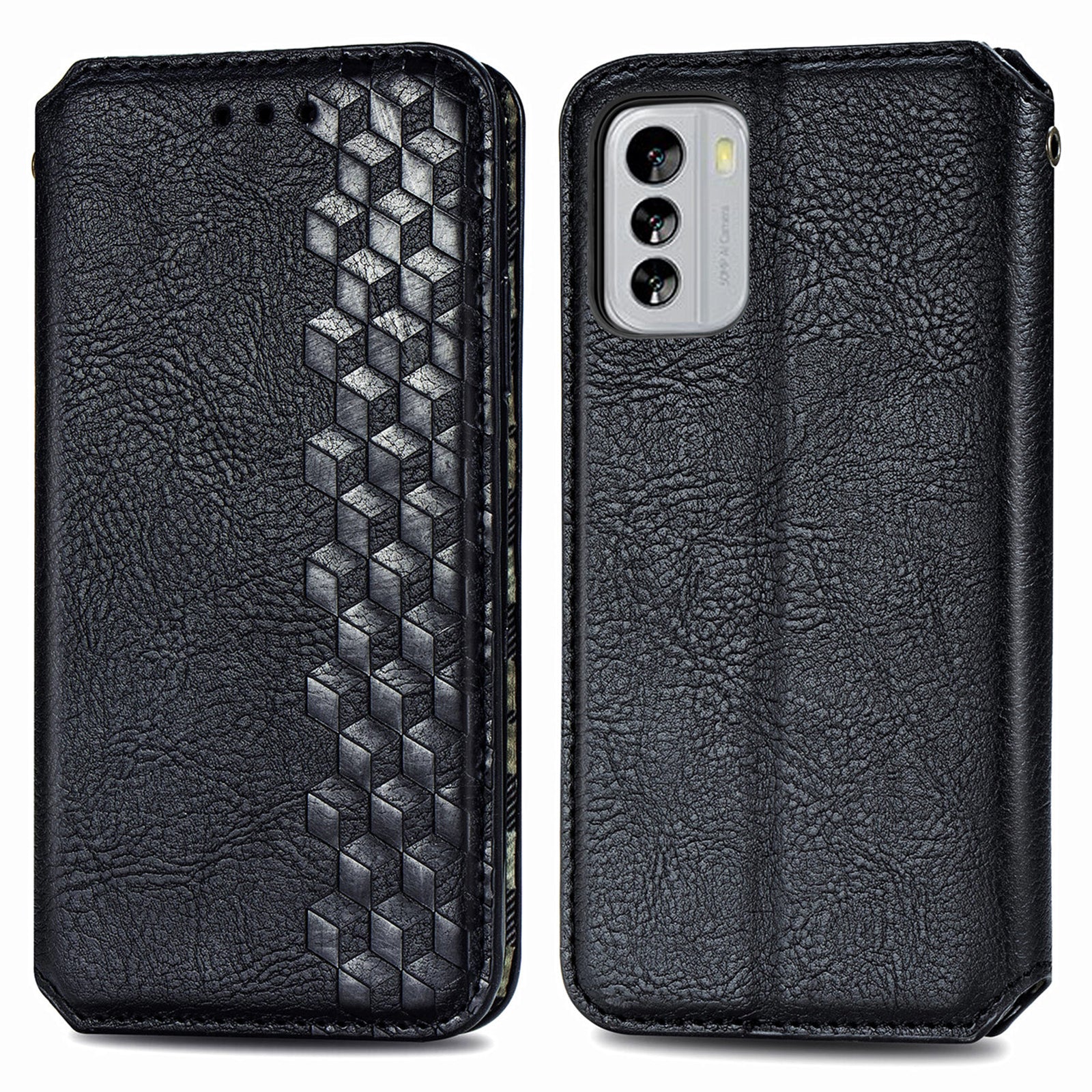 For Nokia G60 5G Foldable Stand Phone Cover Magnetic Auto-Absorbed Rhombus Imprinting Leather Phone Flip Case Wallet For Nokia G60 5G Foldable Stand Phone Cover Magnetic Auto-Absorbed Rhombus Imprinting Leather Phone Flip Case Wallet